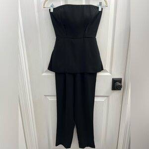 BCBGMaxAzria Black Peplum Jumpsuit